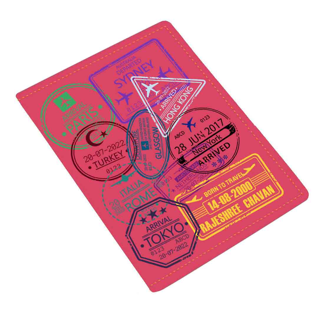 Personalized Passport Cover PU Leather Holder for Passports-Arrival Stamps - Image 23