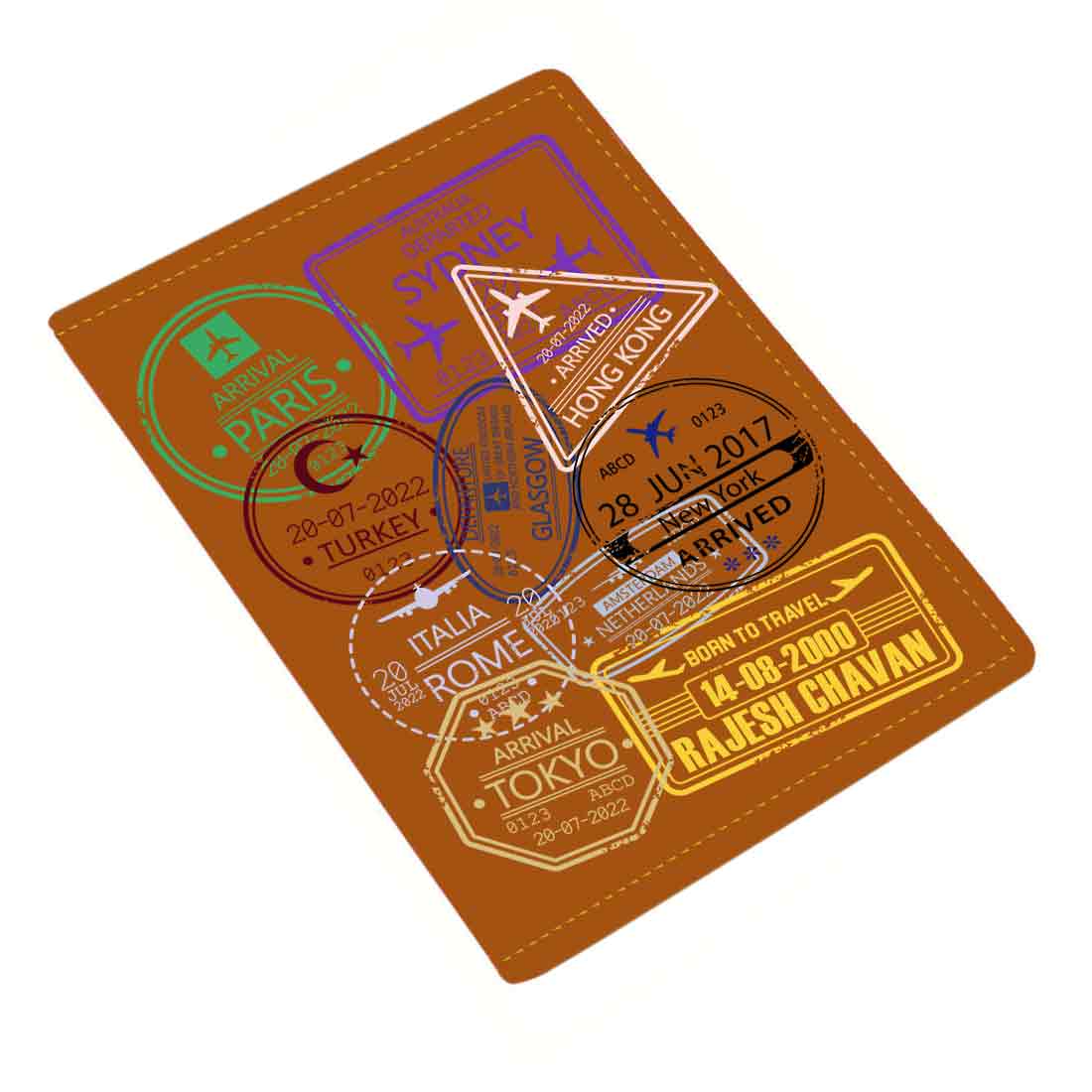 Personalized Passport Cover PU Leather Holder for Passports-Arrival Stamps - Image 28