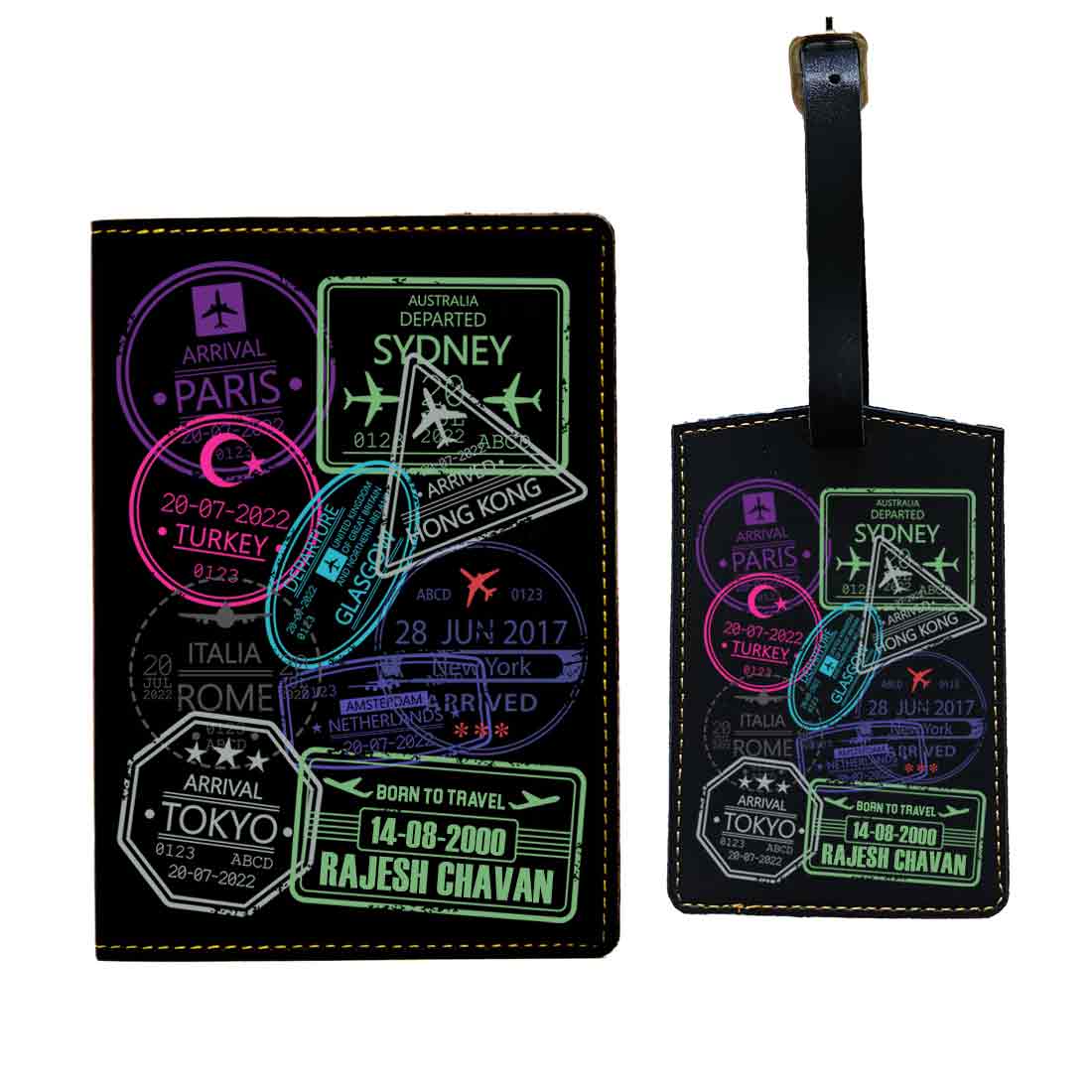 Personalized Passport Cover PU Leather Holder for Passports-Arrival Stamps - Image 31