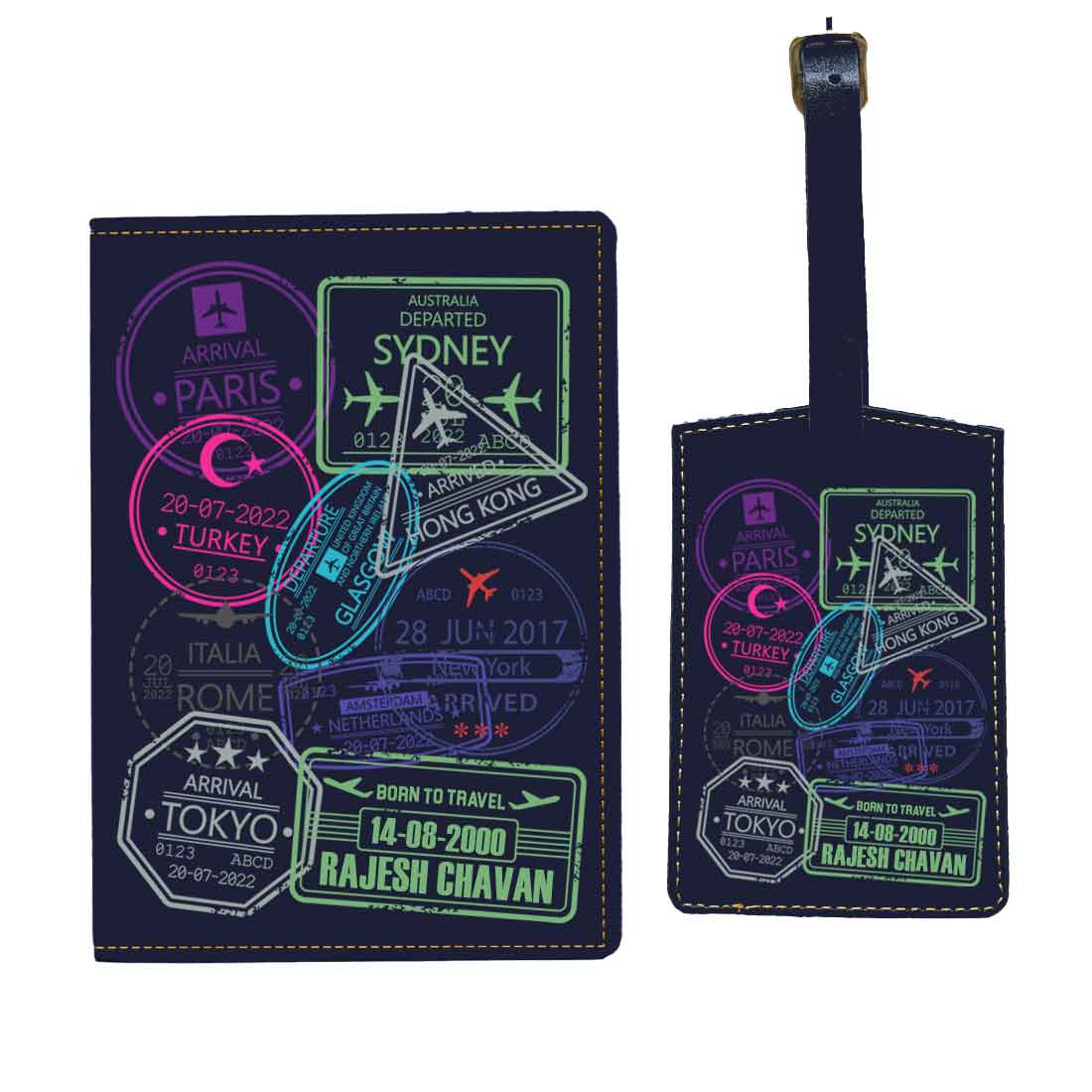 Personalized Passport Cover PU Leather Holder for Passports-Arrival Stamps - Image 34
