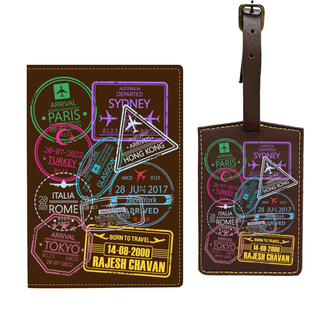 Personalized Passport Cover PU Leather Holder for Passports-Arrival Stamps - Image 37