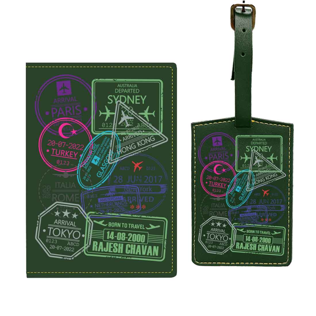 Personalized Passport Cover PU Leather Holder for Passports-Arrival Stamps - Image 40