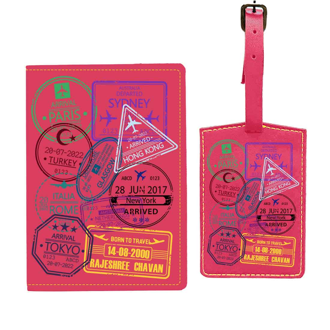 Personalized Passport Cover PU Leather Holder for Passports-Arrival Stamps - Image 43