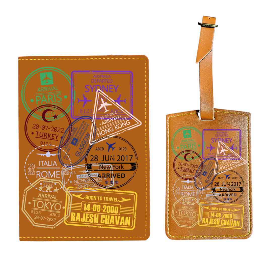 Personalized Passport Cover PU Leather Holder for Passports-Arrival Stamps - Image 46