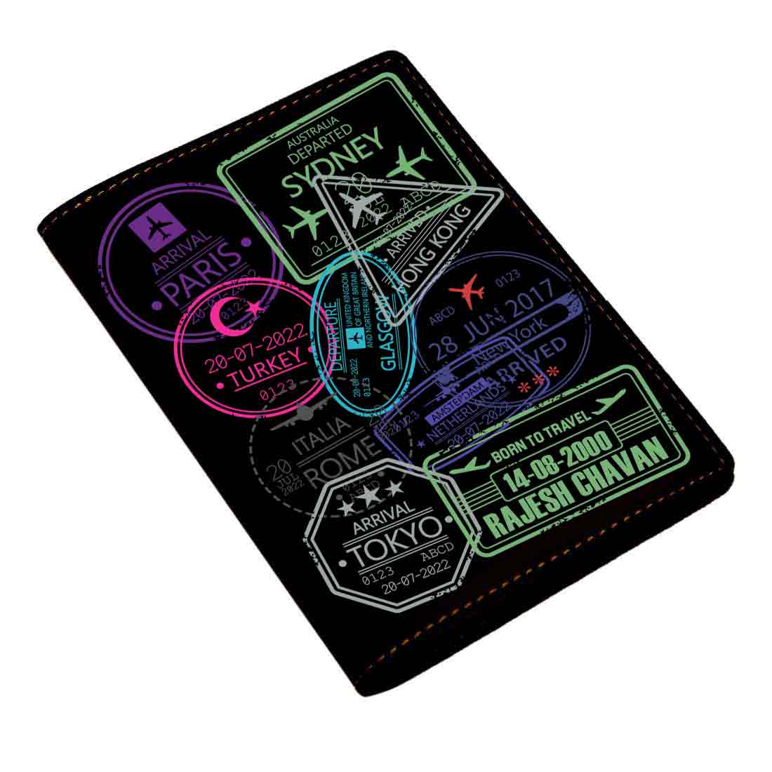 Personalized Passport Cover PU Leather Holder for Passports-Arrival Stamps - Image 6