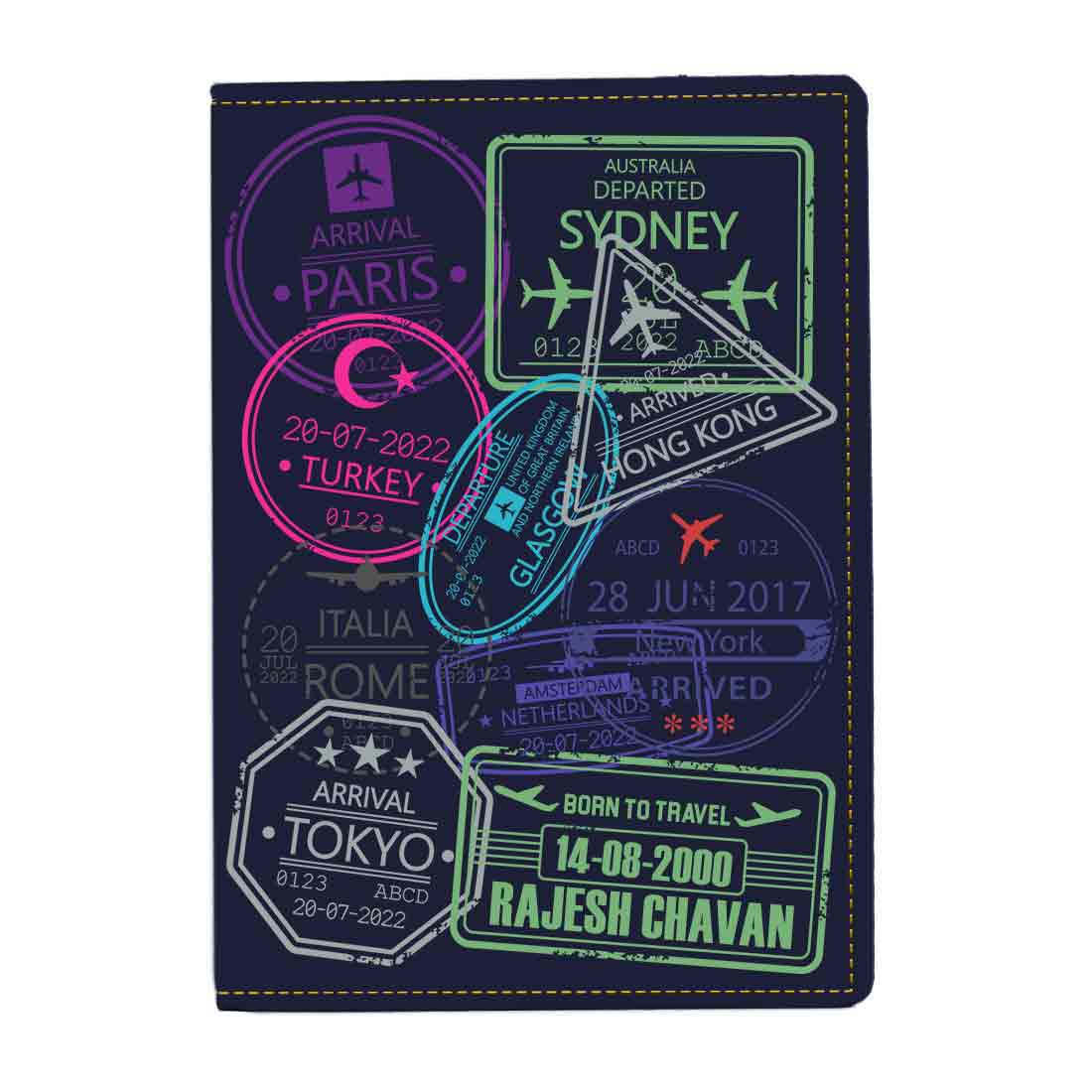 Personalized Passport Cover PU Leather Holder for Passports-Arrival Stamps - Image 8