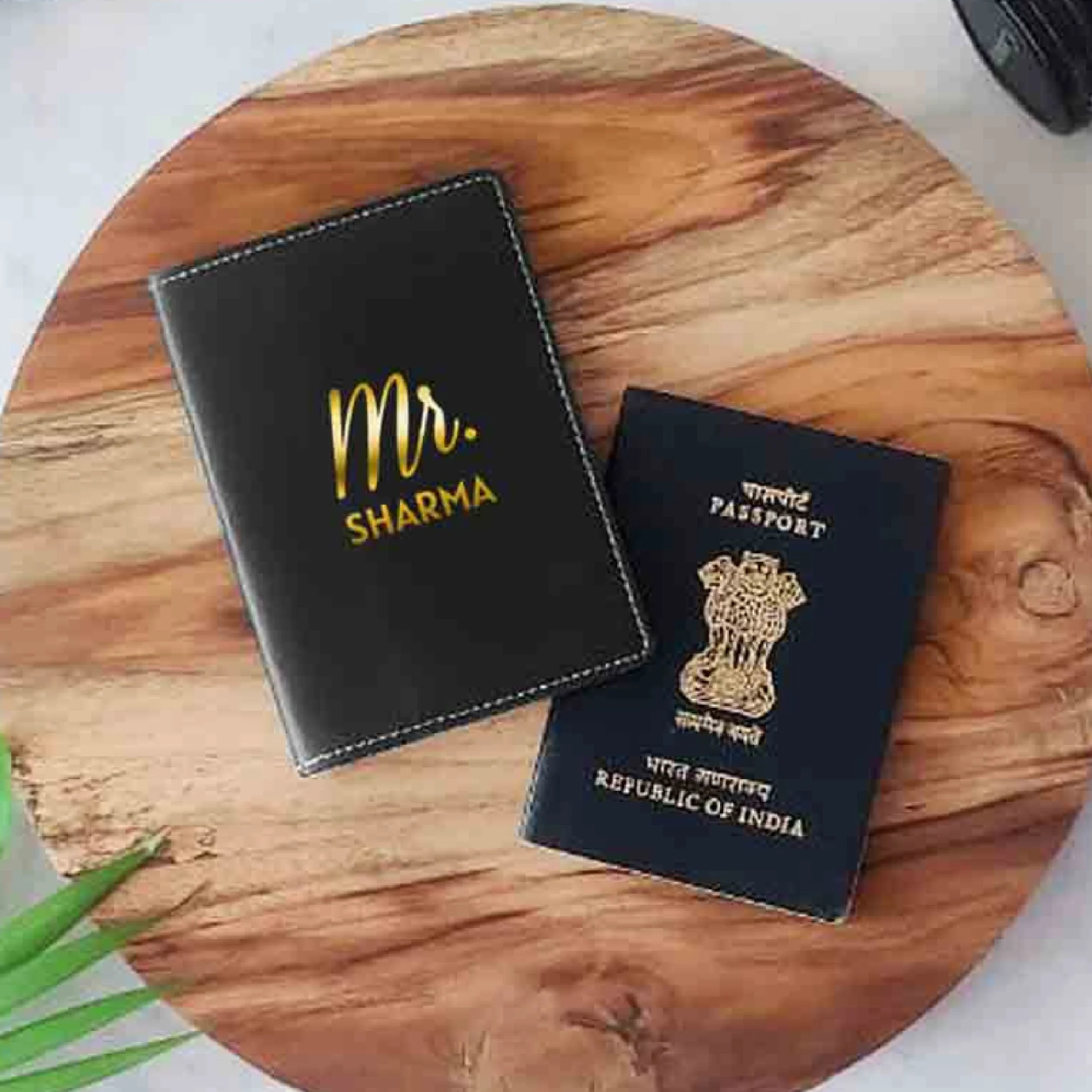 Custom Vegan Leather Passport Holder for Couple MR - Anniversary Gift