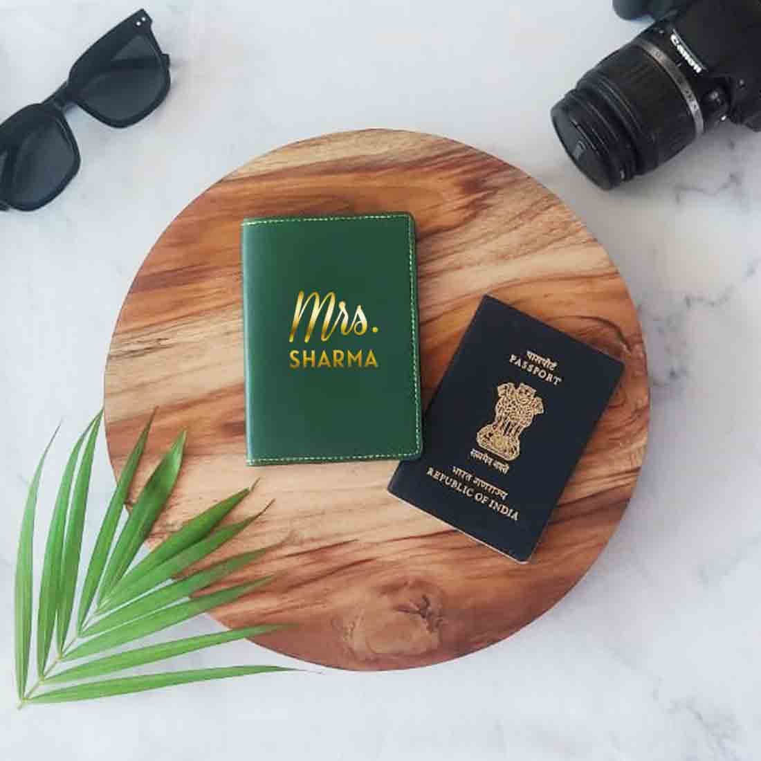 Leather Passport Case Personalized for couples MRS - Anniversary Gift - Image 20