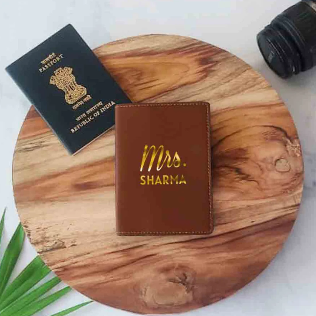 Leather Passport Case Personalized for couples MRS - Anniversary Gift - Image 27