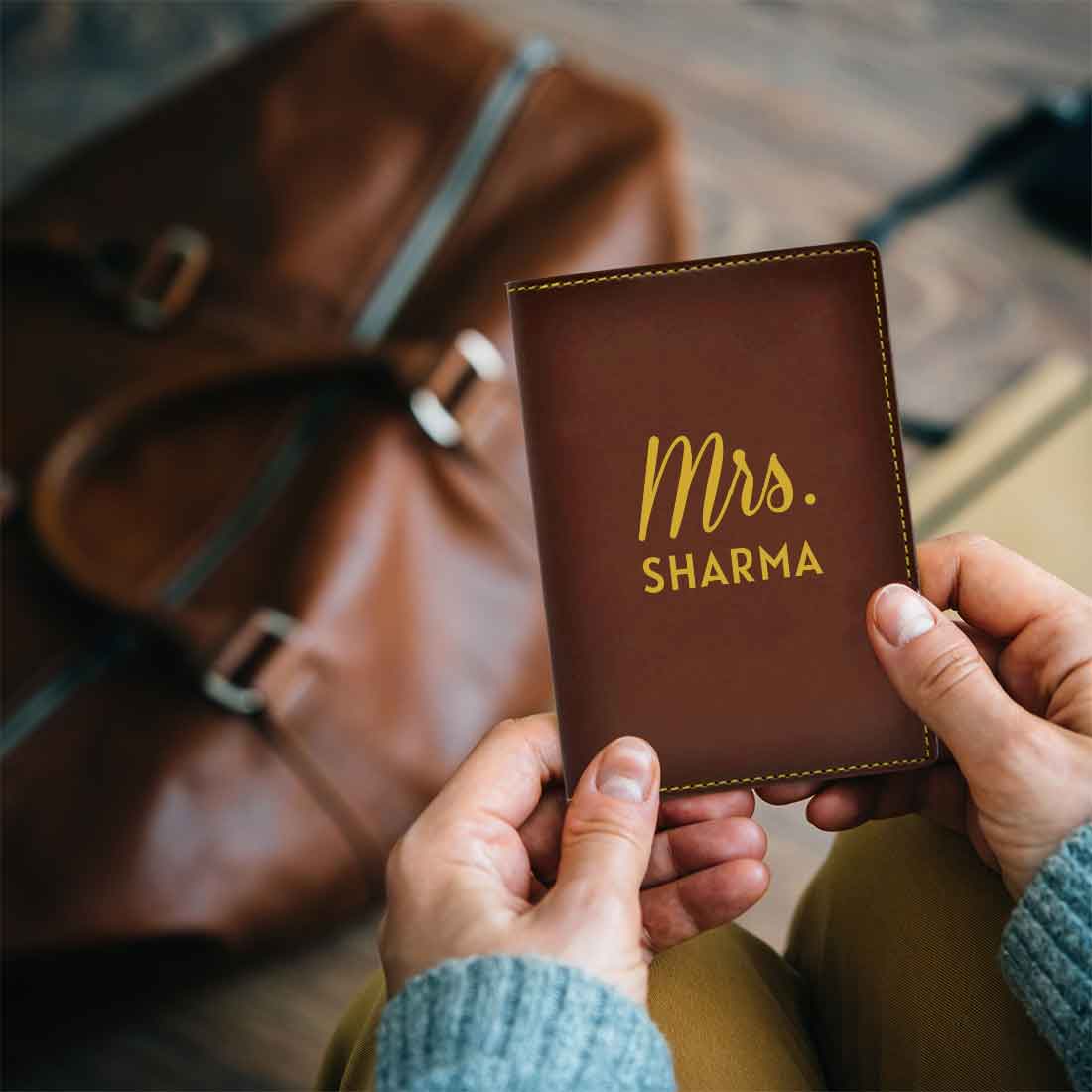 Leather Passport Case Personalized for couples MRS - Anniversary Gift - Image 6