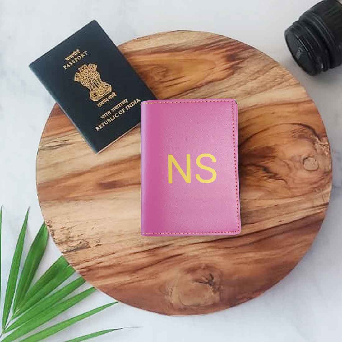 Custom Passport Wallet Vegan Leather for Men & Women - Initials - Image 10