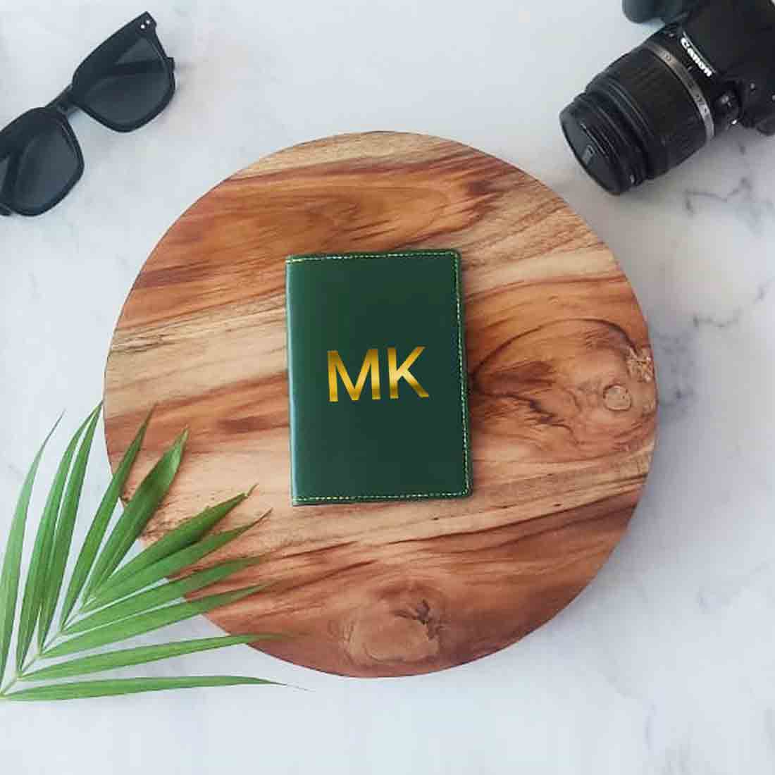 Custom Passport Wallet Vegan Leather for Men & Women - Initials - Image 3