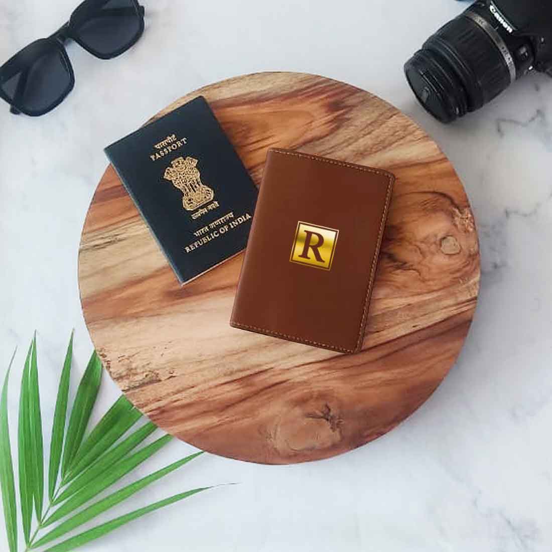 Vegan Leather Personalised Passport Cover for Men & Women - Monogram - Image 11