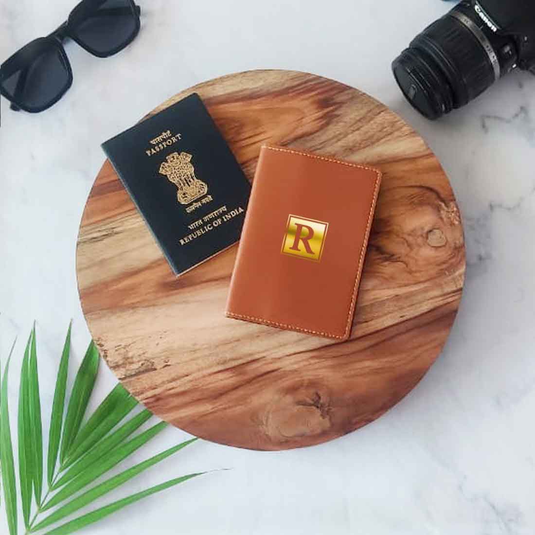 Vegan Leather Personalised Passport Cover for Men & Women - Monogram - Image 14