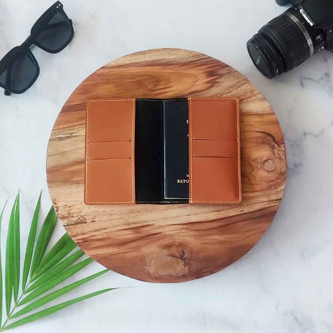 Vegan Leather Personalised Passport Cover for Men & Women - Monogram - Image 15