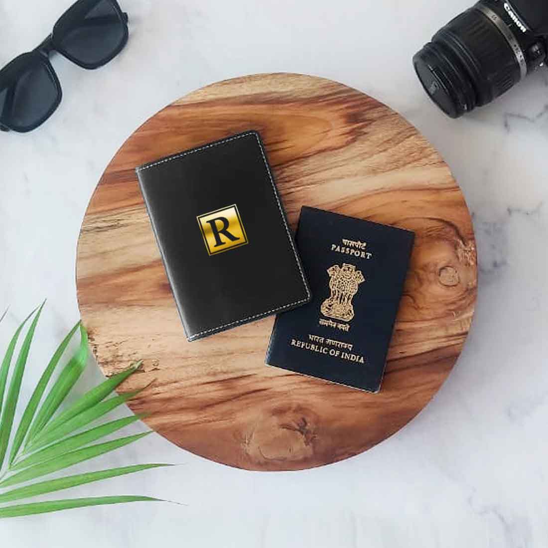 Vegan Leather Personalised Passport Cover for Men & Women - Monogram - Image 17