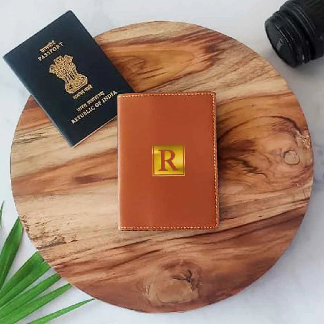 Vegan Leather Personalised Passport Cover for Men & Women - Monogram - Image 26