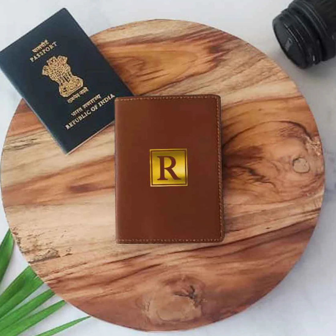 Vegan Leather Personalised Passport Cover for Men & Women - Monogram - Image 27