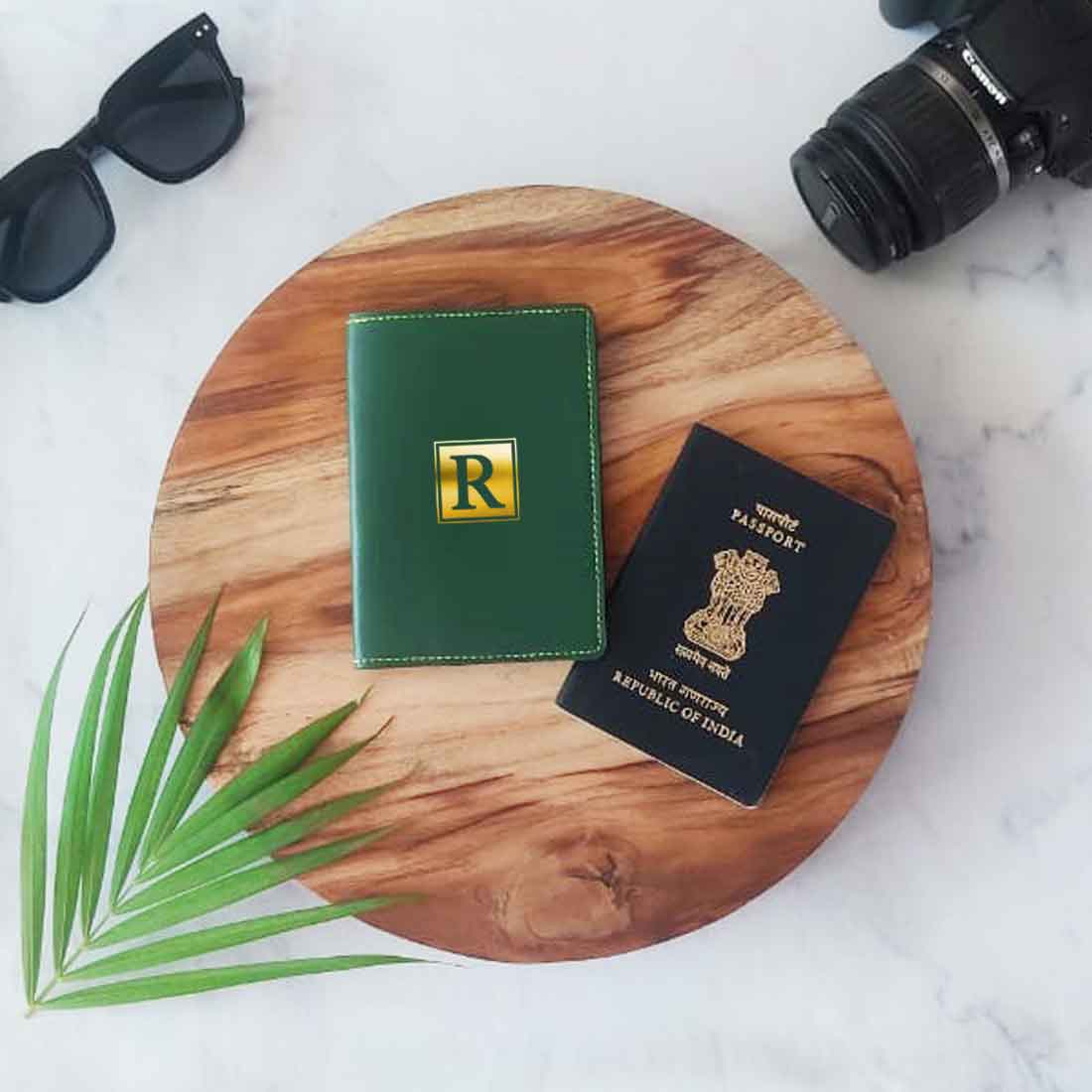 Vegan Leather Personalised Passport Cover for Men & Women - Monogram - Image 9