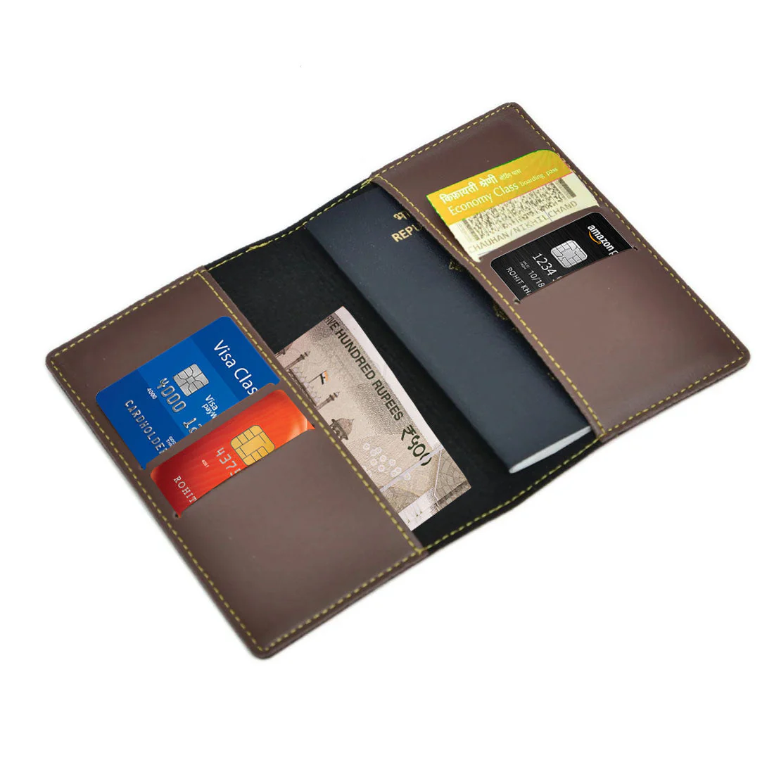 Personalized PU Leather Passport Holder With Name - Add Name - Image 3