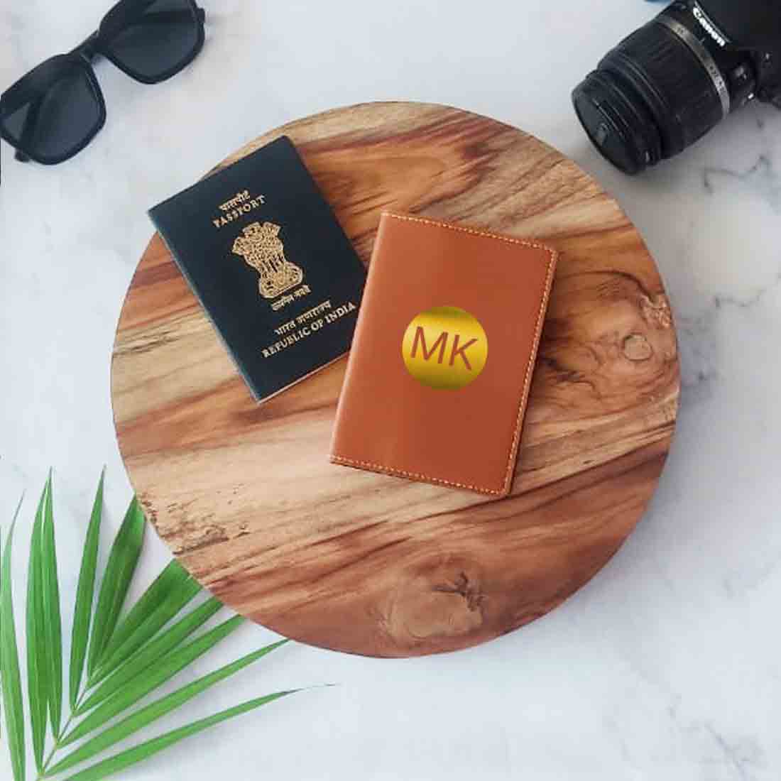 PU Leather Passport Cover Personalized for Men - Circle Initials - Image 17