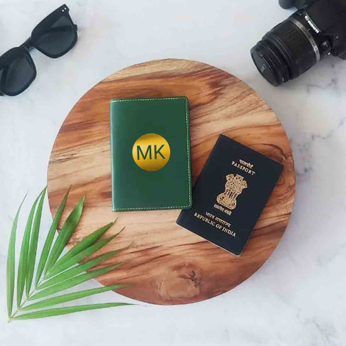 PU Leather Passport Cover Personalized for Men - Circle Initials - Image 18