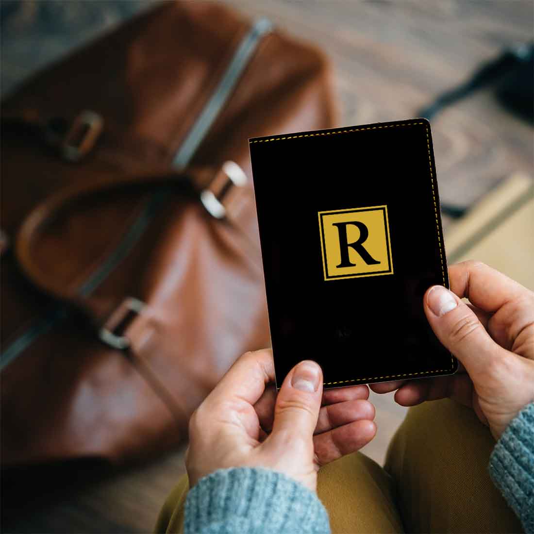 Men & Women Vegan Leather Personalized Passport Cover - Monogram - Image 2