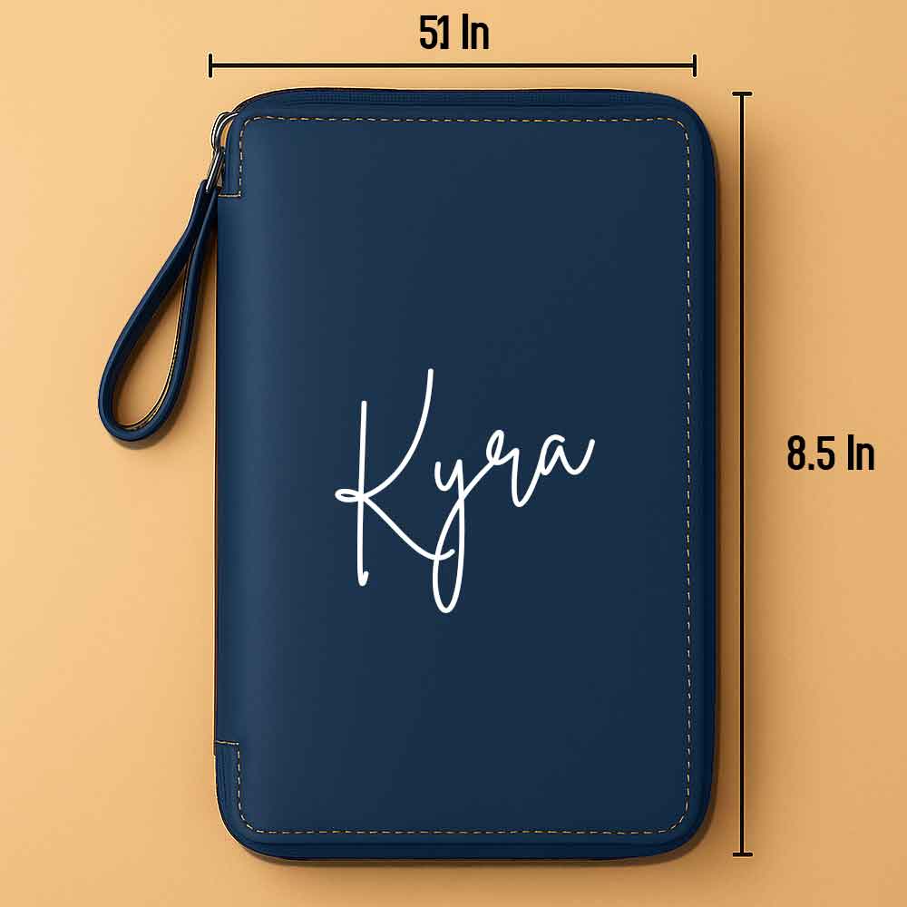 Personalized Passport Wallet with Name Faux Leather Travel Organizer & Luggage Tag Set - Image 14
