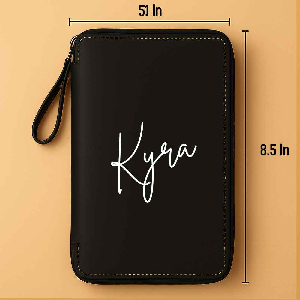 Personalized Passport Wallet with Name Faux Leather Travel Organizer & Luggage Tag Set - Image 4