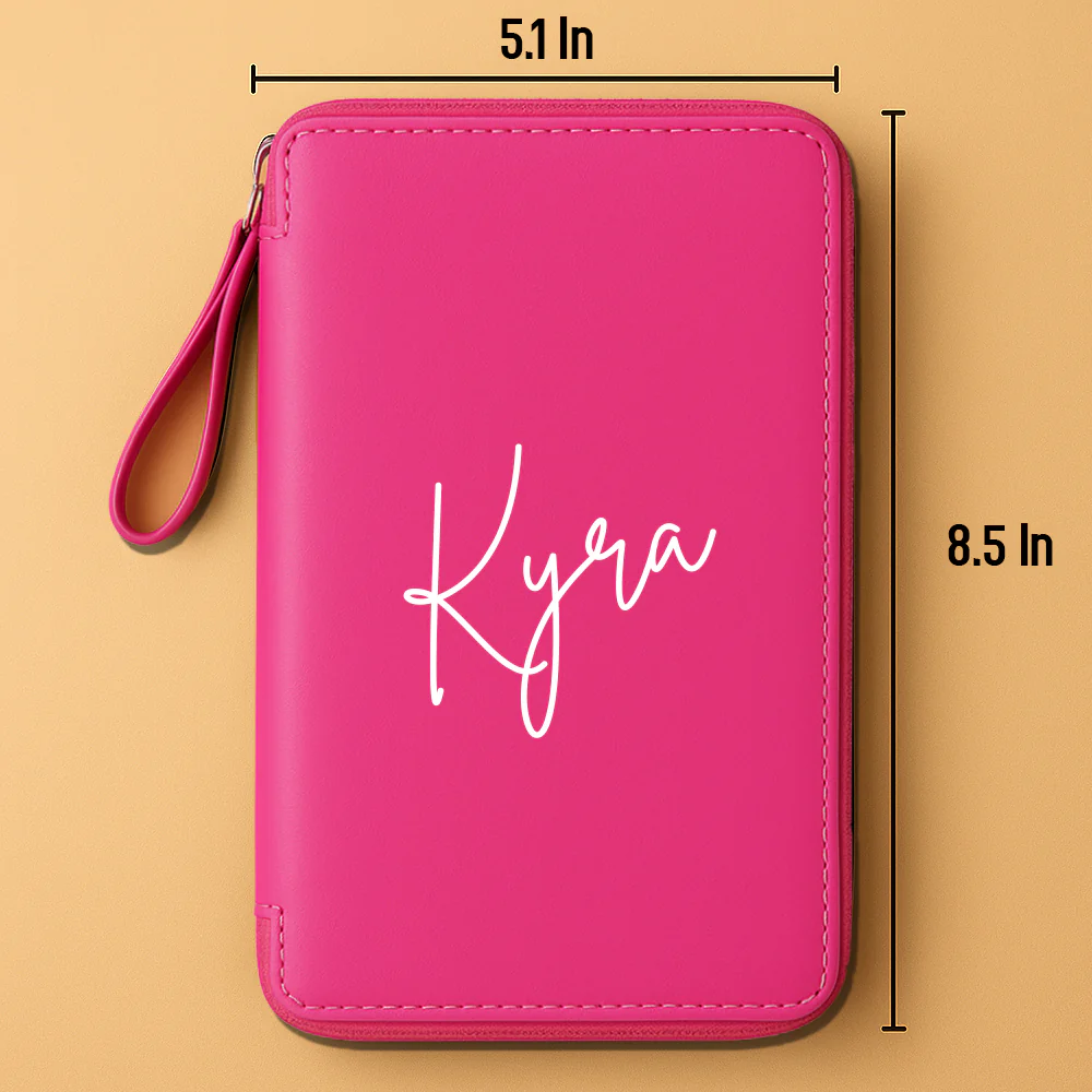 Personalized Passport Wallet with Name Faux Leather Travel Organizer & Luggage Tag Set - Image 8