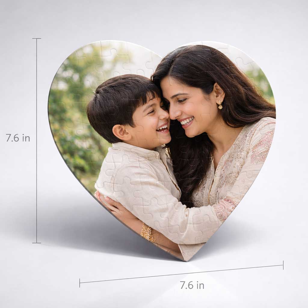 Custom Mother's Day Gift - Personalized Heart Photo Puzzle for Mom - Image 3