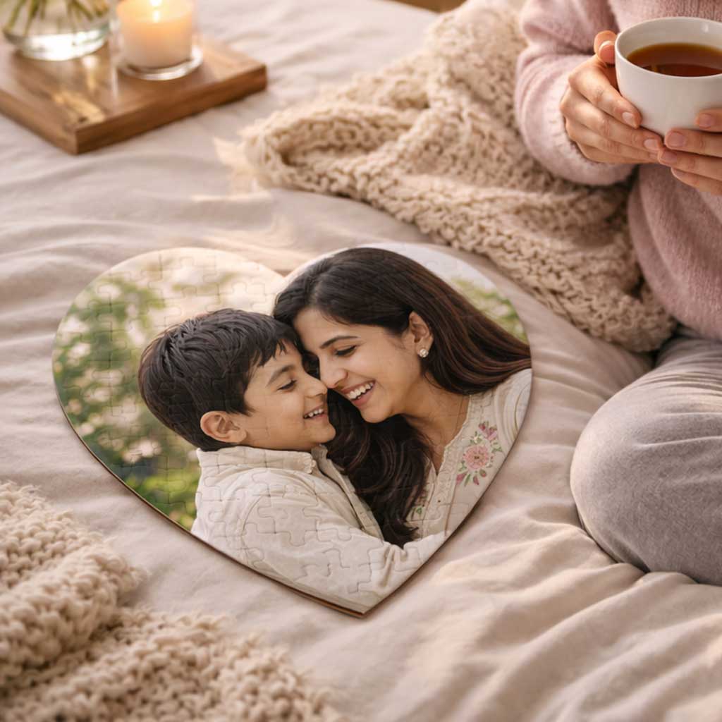 Custom Mother's Day Gift - Personalized Heart Photo Puzzle for Mom - Image 4