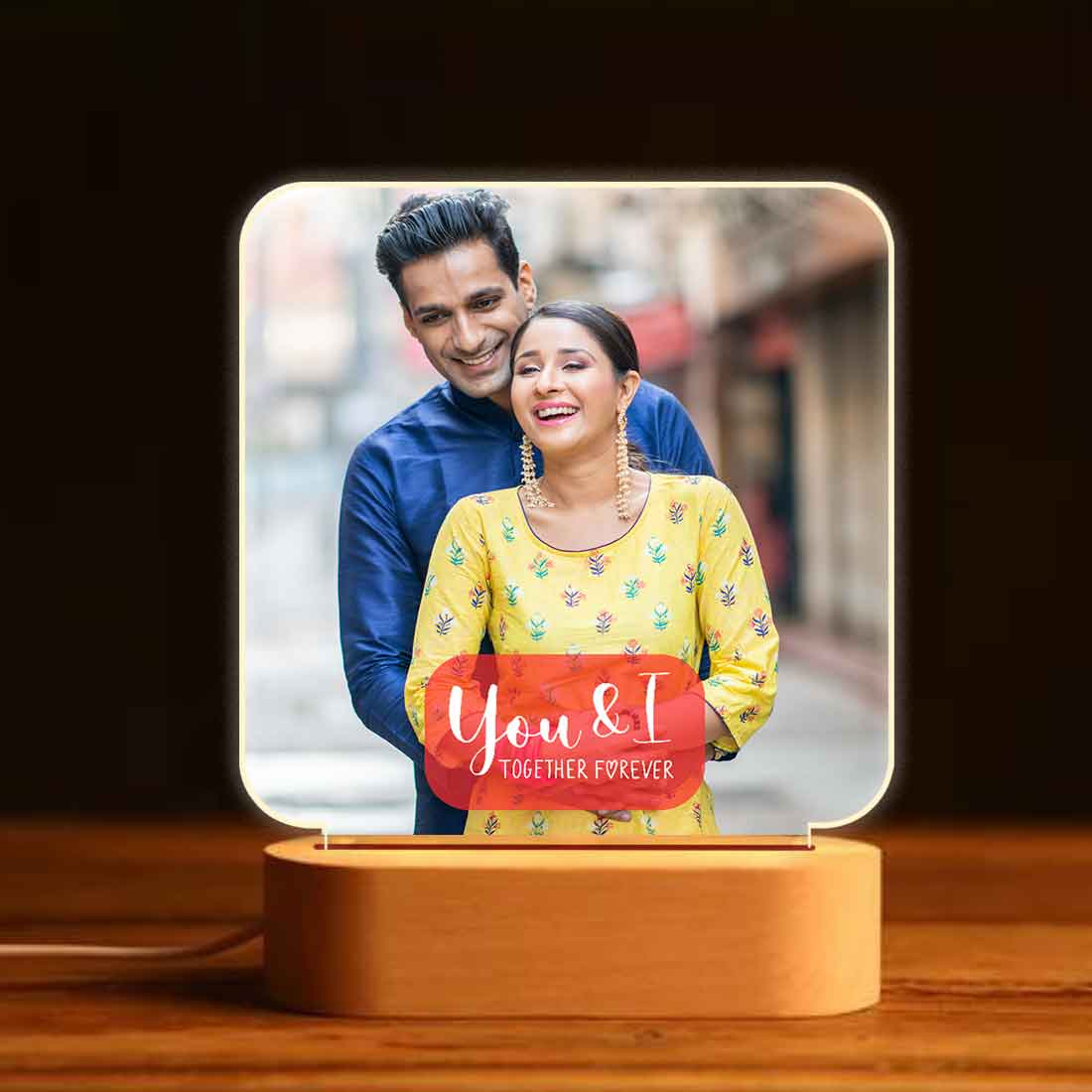 Photo Lamp-Picture Turned into Art Lamps Wooden Base LED Lamp with your Picture