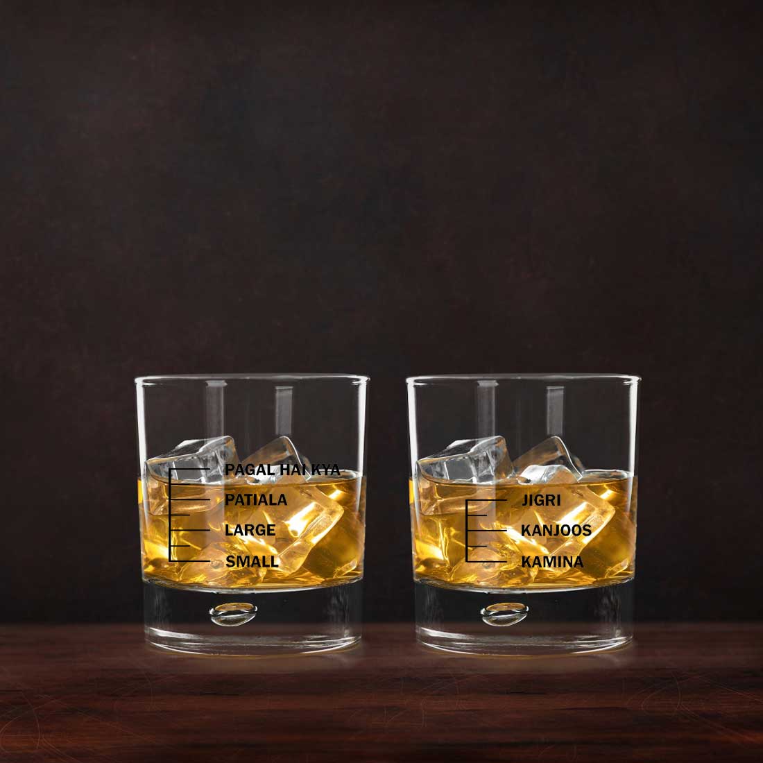 Printed Whiskey Glass Gift Set with Box (Black) - Funny Glasses - Image 2