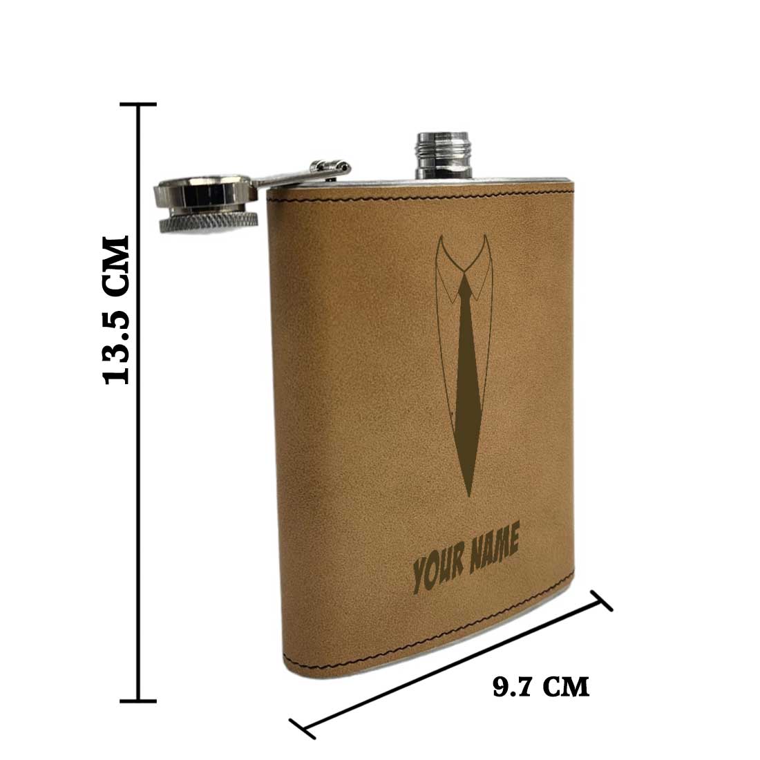 Personalized PU Leather Hip Flask Engraved Alcohol Flasks - Suit Up - Image 3