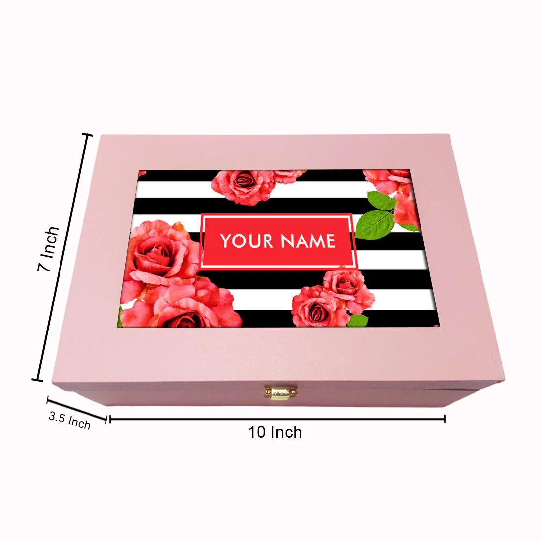 Custom Gift Box with Name Vegan Leather Box - Pink Rose - Image 6