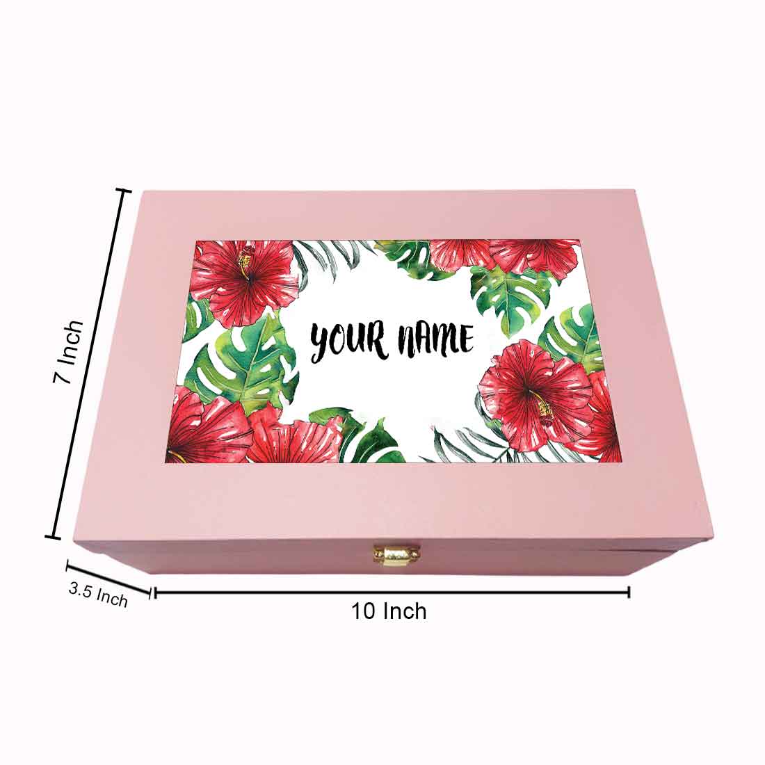 Custom Luxury Gift Boxes for Gifting Vegan Leather Add Name - Hibiscus - Image 6