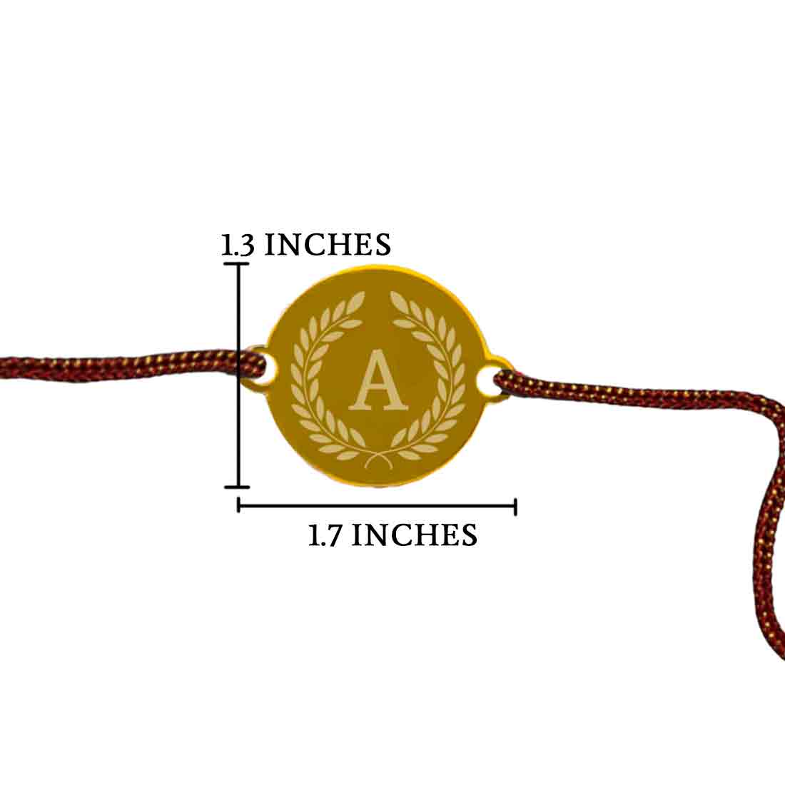 Personalised Rakhi With Name For Brother Custom Rakhis Gold Acrylic - Image 3