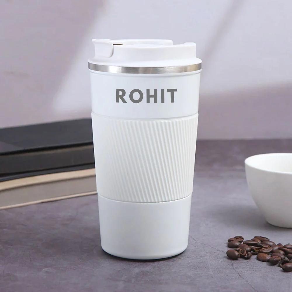Personalized Rakhi Gift Set for Brother | Metal Bracelet Rakhi, Insulated Coffee Tumbler & Chocolates - Image 2