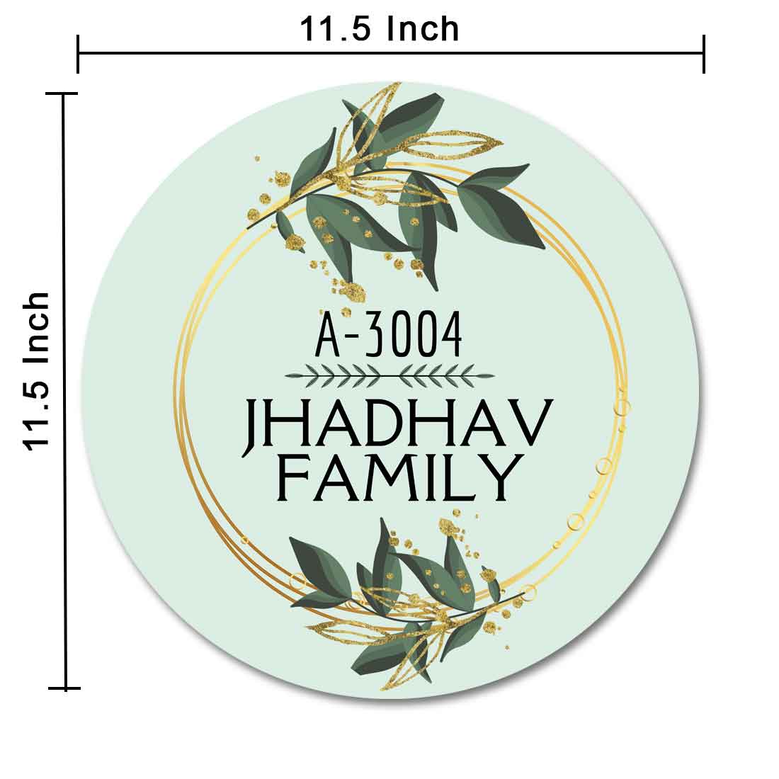 Personalised Door House Name Plate Round - Olive And Gold - Image 5
