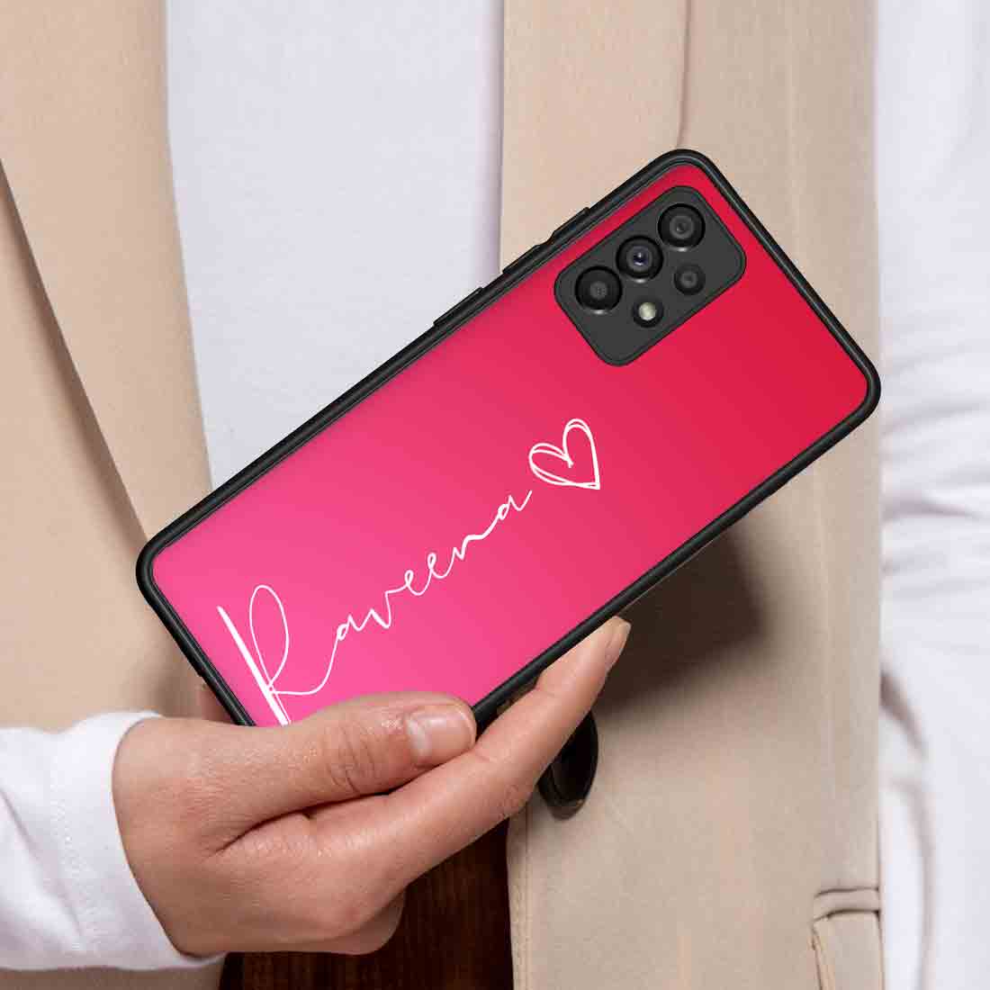 Personalized Samsung A53 5G Back Cover Design with Signature Calligraphy Name - Image 3
