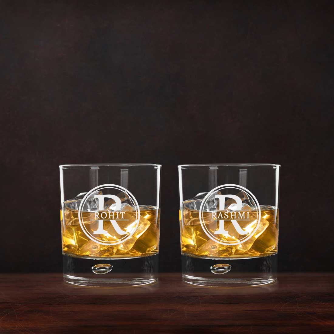 Personalized Monogram Whiskey Glass Set of 2 With Black Gift Box - Image 3