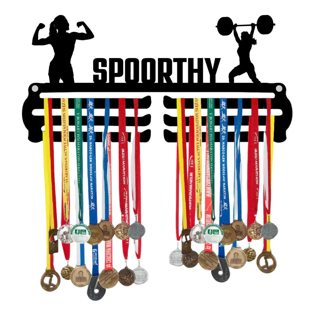 Personalized Sports Medal Holders for Wall Acrylic Medal Holder with Name - Women Weightlifting