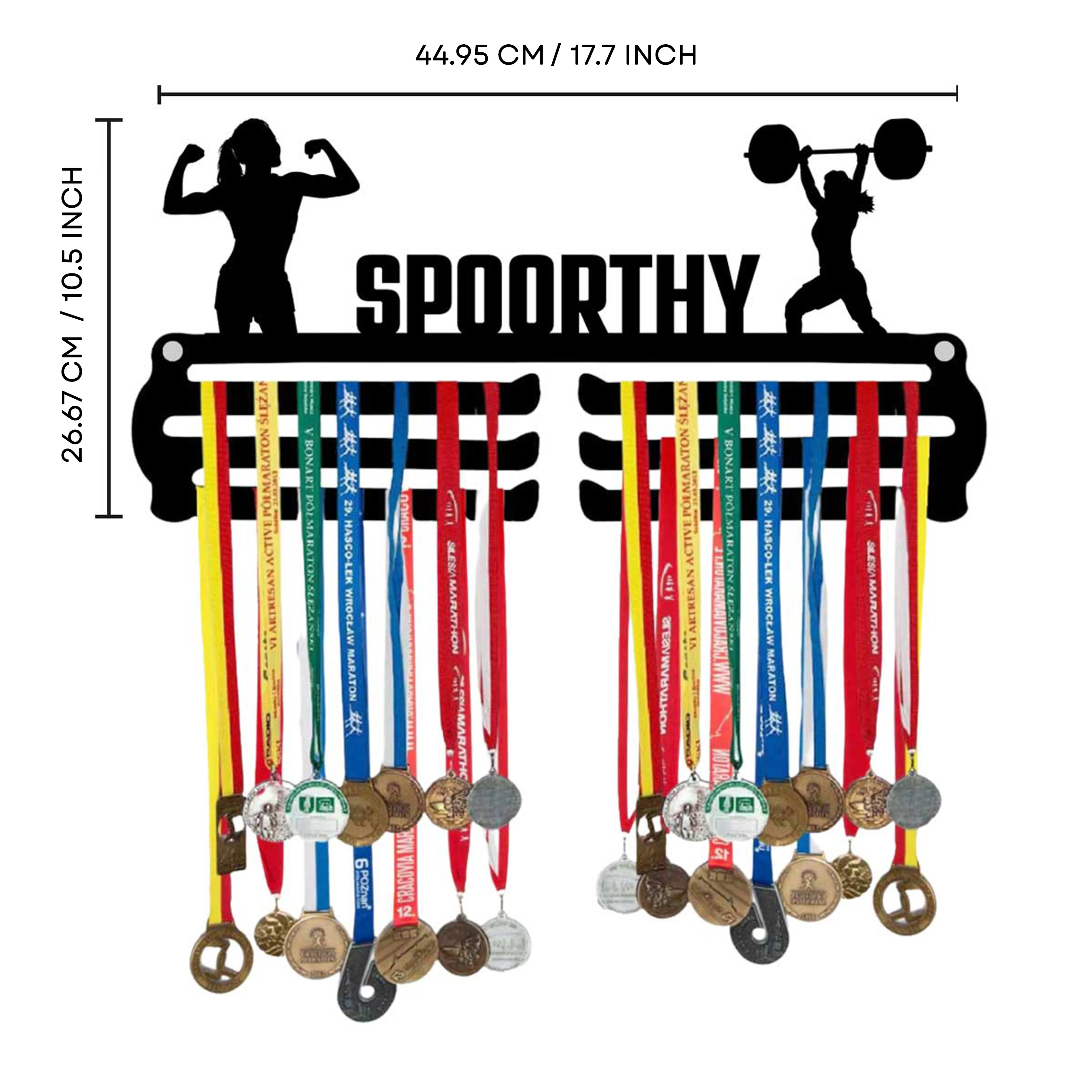 Personalized Sports Medal Holders for Wall Acrylic Medal Holder with Name - Women Weightlifting - Image 2