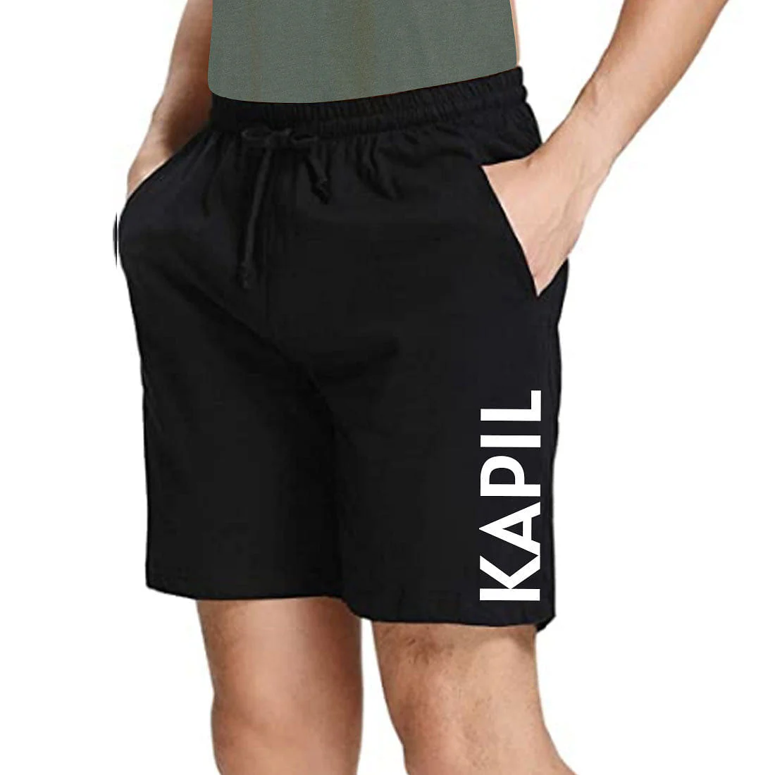 Nutcase Customised Sports Shorts for Men Add Your Name Black - Image 3