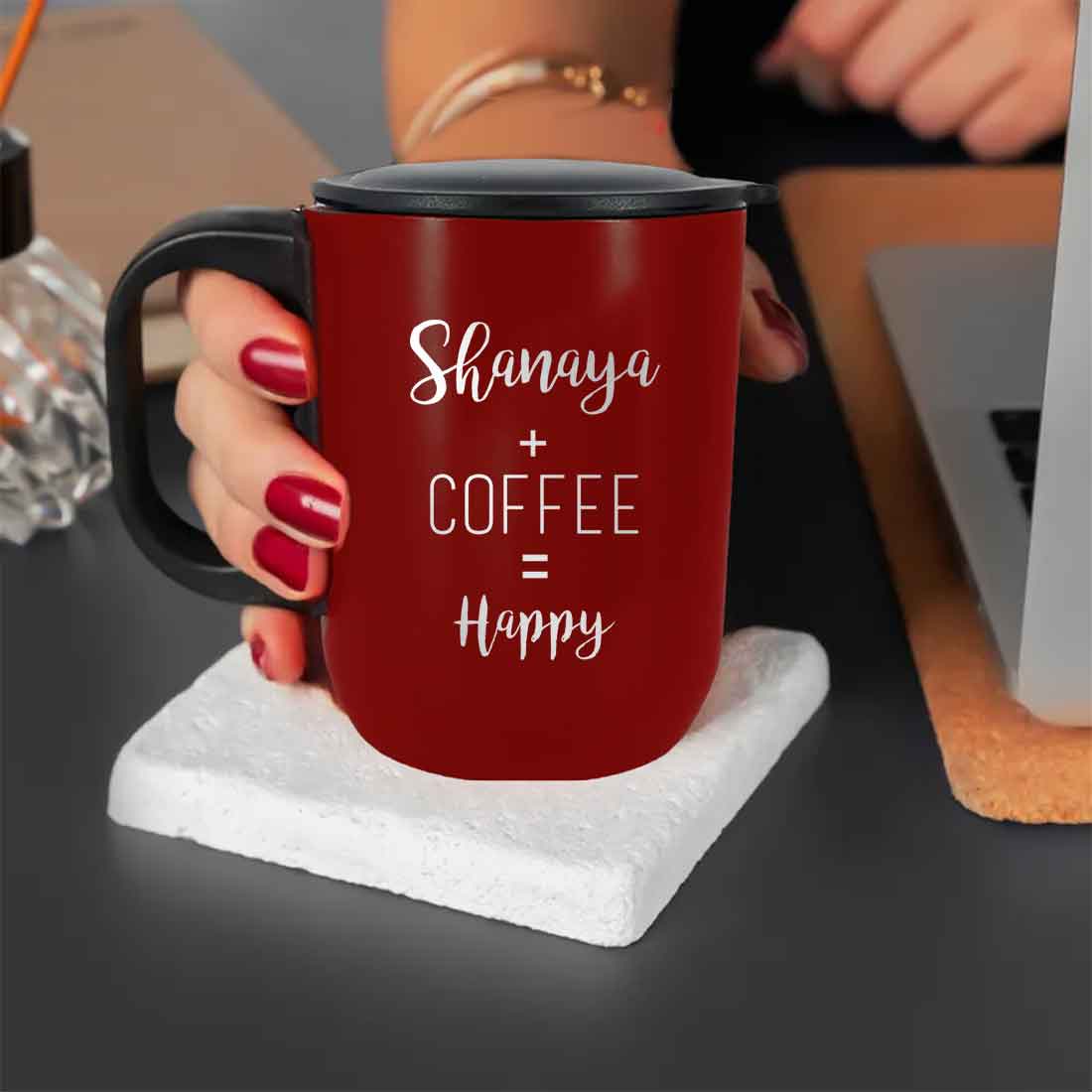 Personalized Stainless Coffee Mug - Insulated Coffee Cup with Lid - Image 16