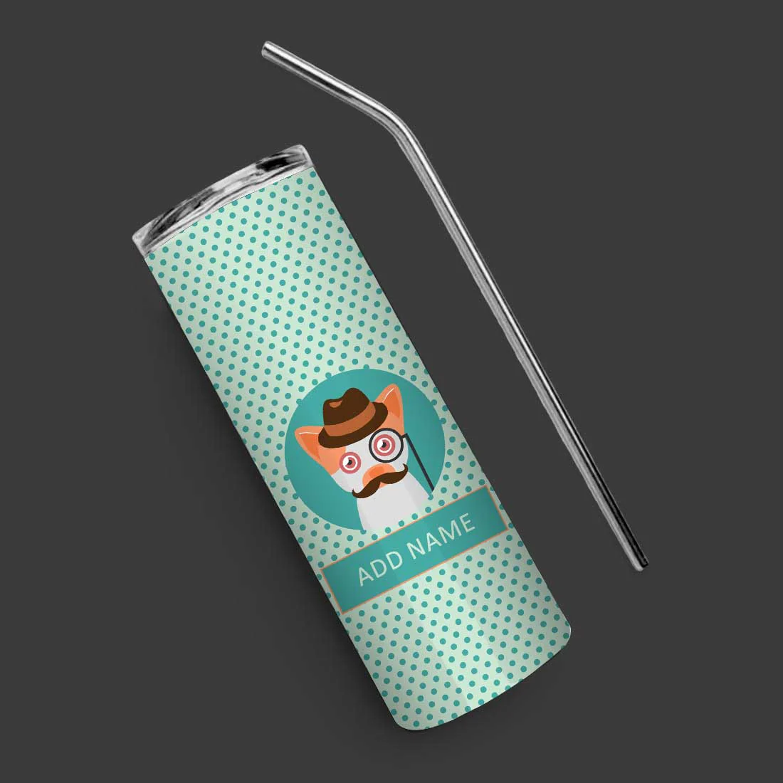 Nutcase Personalized Stainless Steel Coffee Mug with Lid and Metal Straw Insulated Tumbler - 600 ml - Image 2