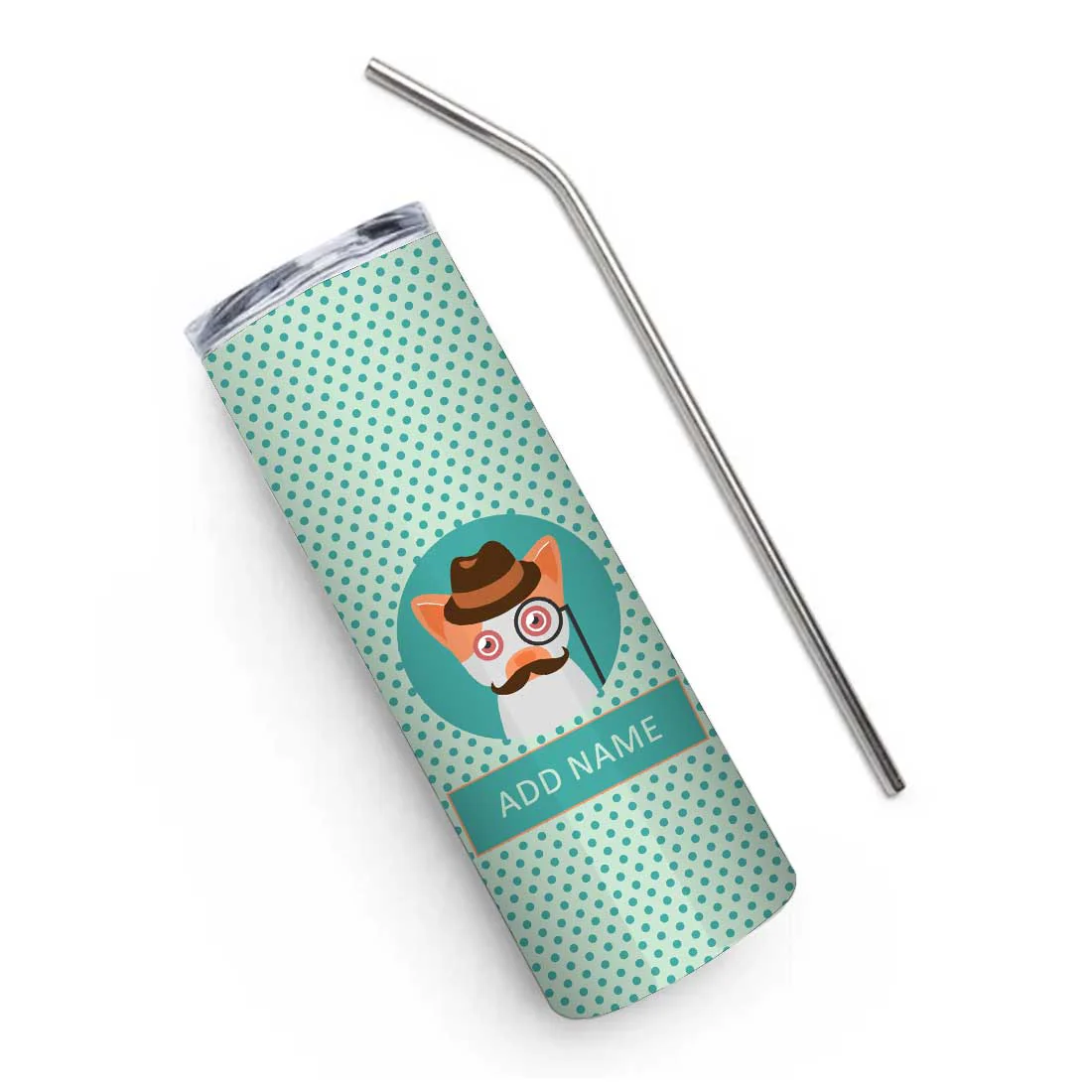 Nutcase Personalized Stainless Steel Coffee Mug with Lid and Metal Straw Insulated Tumbler - 600 ml - Image 4