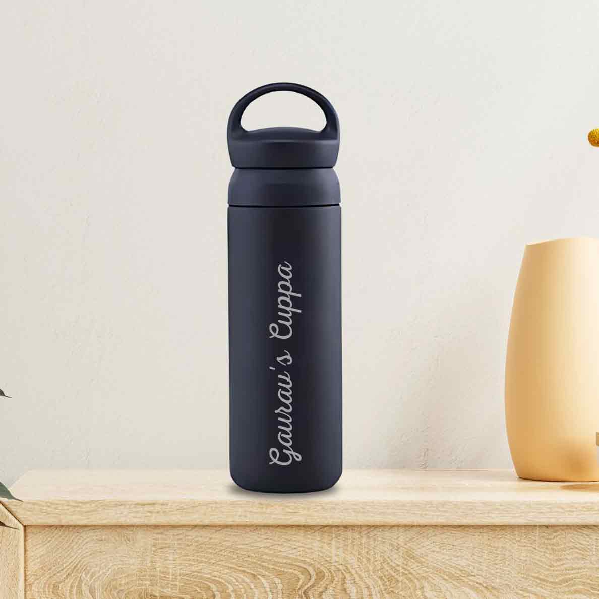 Personalized Stainless Steel Drink Bottle - Insulated Black Water Bottle 500ml - Image 8