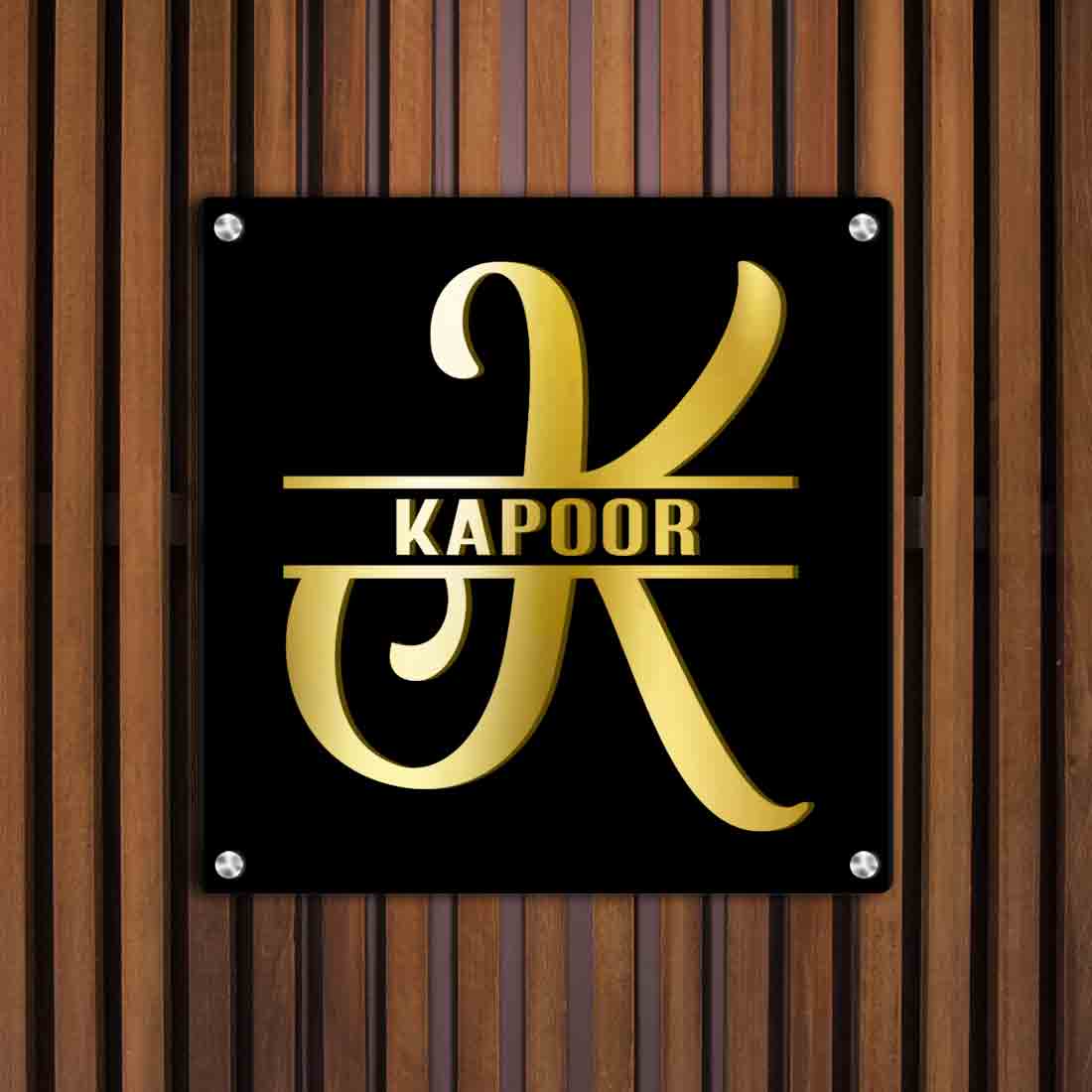 Personalized Monogram Stainless Steel Name Plate for Home Outdoor Name Board